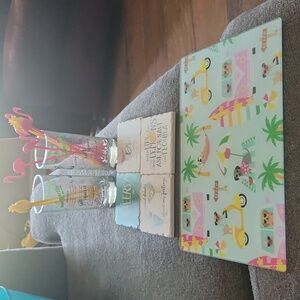 Bundle!! Coasters, glasses, cutting board